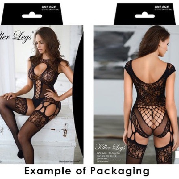 Bare it All Lace Caged Fishnet Bodystocking - Picture 2 of 3